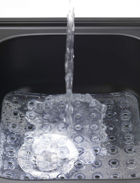 Wenko Extra Thick Square Sink Drainer Mat Crystal Clear Plastic, 27.5 x 31 cm