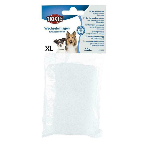 Trixie Male Dogs Absorbent Pads for Incontinence Belly Bands - X-Large - 10 Pack