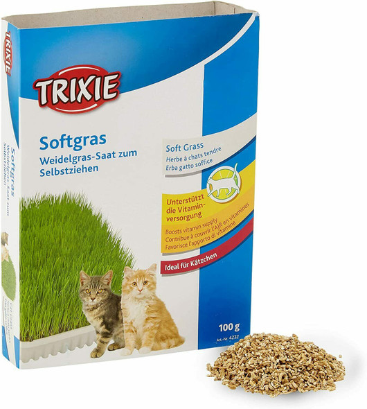 Trixie Grow Your Own Cat Kitten Grass 100g with Tray, Soft and Rich in Vitamins