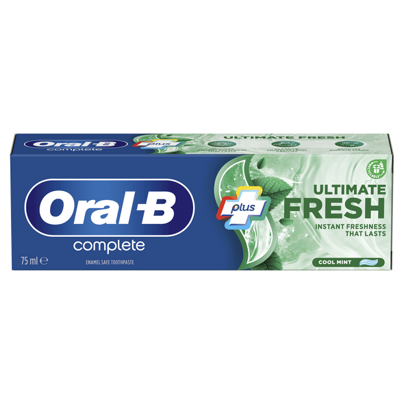 Oral-B Plus Ultimate Fresh Toothpaste Cool Mint 75ml - Long Lasting Fresh