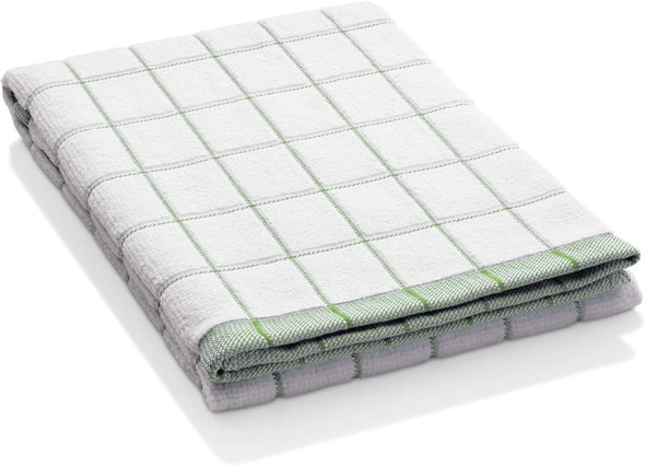 E-Cloth Classic Microfibre Kitchen Dish Drying Tea Towel Streak-Free & Absorbent, Green Check