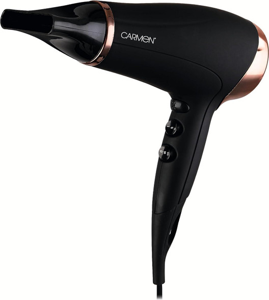 Carmen C80022COP Noir Hair Dryer with Concentrator Nozzle, 2200 W Black & Copper