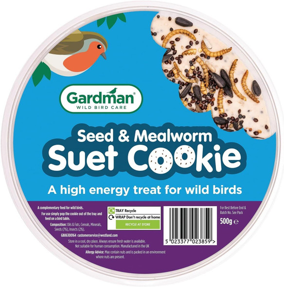 Gardman GM Seed & Mealworm Suet Cookie