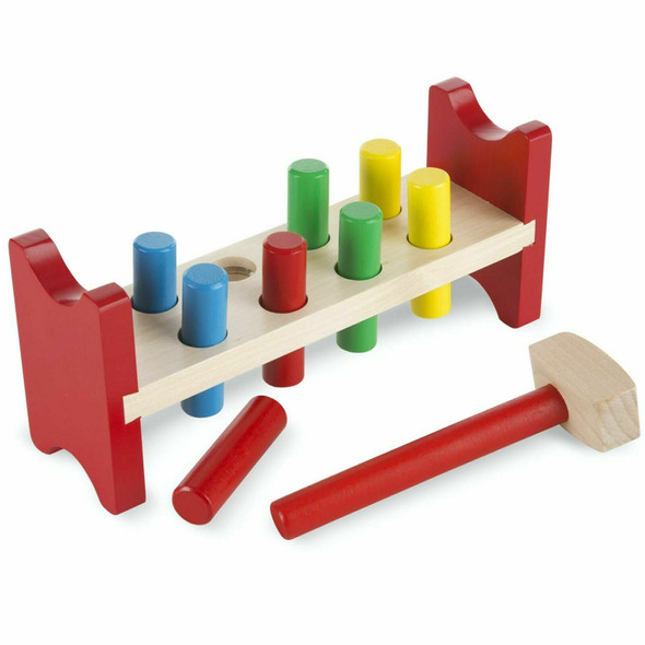 Melissa & Doug Deluxe Wooden Pound-A-Peg Toy With Hammer