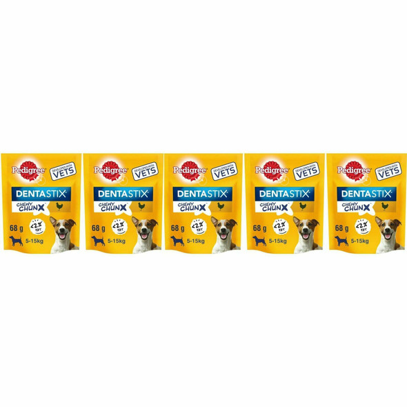 Pedigree Dentastix - Chewy Chunx Maxi - Dog Treat for Large Dogs - Chicken Flavour - 5 Chews (Pack of 5)