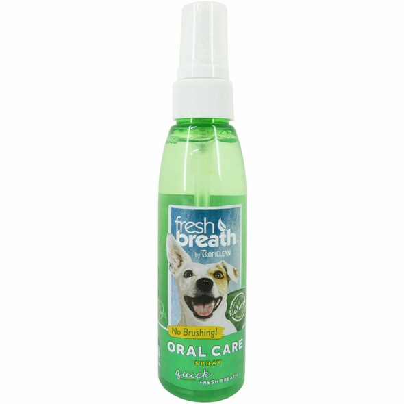 Fresh Breath by TropiClean Oral Care Spray for Pets - No Brushing Required - 118 ml