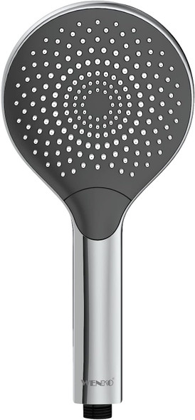 WENKO Watersaving Chrome Universal Handheld Shower Head with Water Saving System and 3 Jet Types, Silver, 12 x 0 x 12 cm