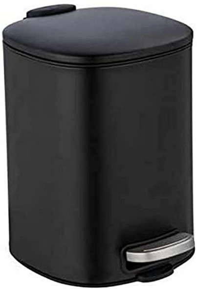 WENKO Alassio Cosmetic Pedal Bin, 5 Litre Volume, 24.5 x 20.5 x 27 cm, Black