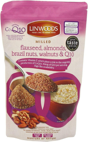 (3 PACK) - Linwoods - Milled Flaxseed Nuts & Q10 Mix | 360g | 3 PACK BUNDLE
