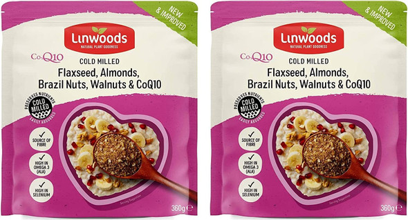 (3 PACK) - Linwoods - Milled Flaxseed Nuts & Q10 Mix | 360g | 3 PACK BUNDLE