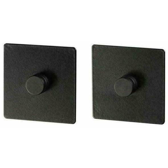 Wenko Turbo-Loc adapter, square, black, set of 2, adhesive pads, fixing without drilling, Metal, 1.4 x 6.3 x 6.3 cm