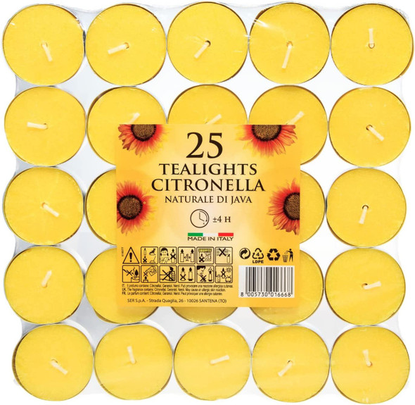 Price's Candles Citronella Tealights Pack of 25 (Citronella Range)