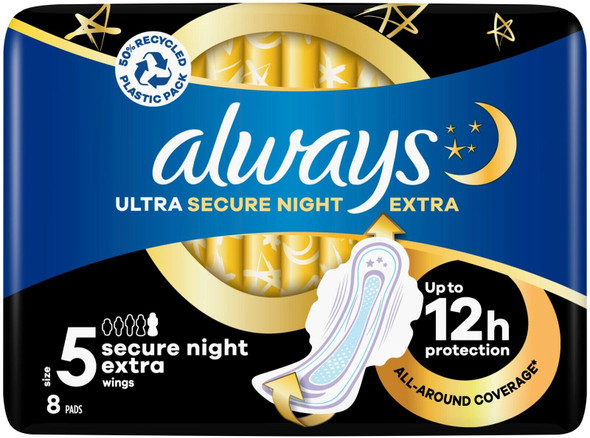 Always - 16x Ultra Sanitary Pads Secure Night Extra with Wings - 1 Piece