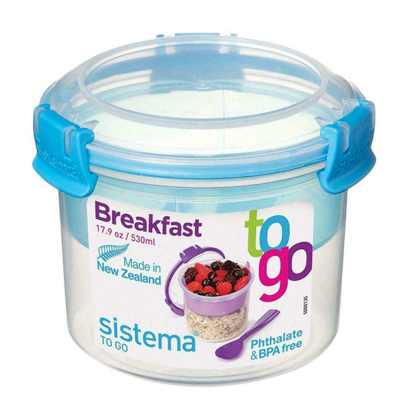 Sistema Klip It Colour Accents Breakfast To Go Container Assorte 11.4 x 9.4cm