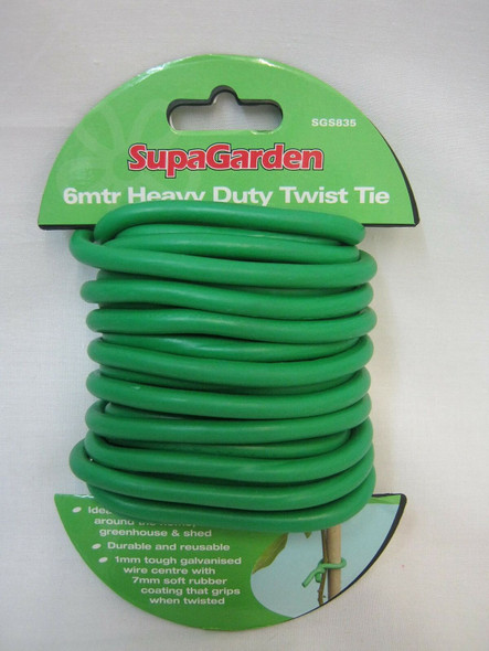 SupaGarden 6 Metre Heavy Duty Green Soft Twist Tie SGS835