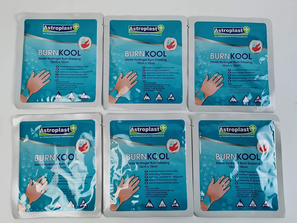 Astroplast Burn Kool Sterile Hydrogel Burn Dressing 10cm x 10cm