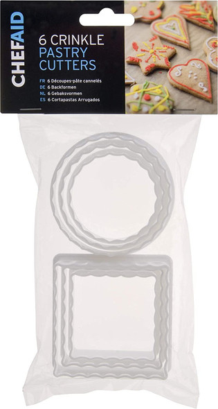 Chef Aid Crinkle Pastry Cutter Set, with both Square and Round Cutters