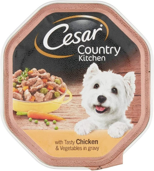 Cesar Country Kitchen Dog Tray with Chicken & Vegetable in Gravy, 150g