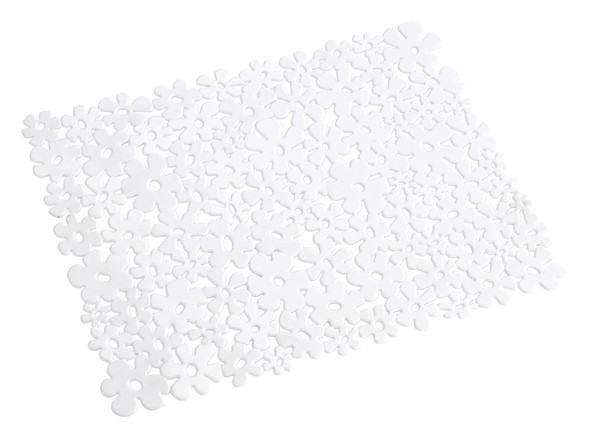 WENKO 2002030100 Sink mat Flower White, Plastic, 26 x 31 cm, White