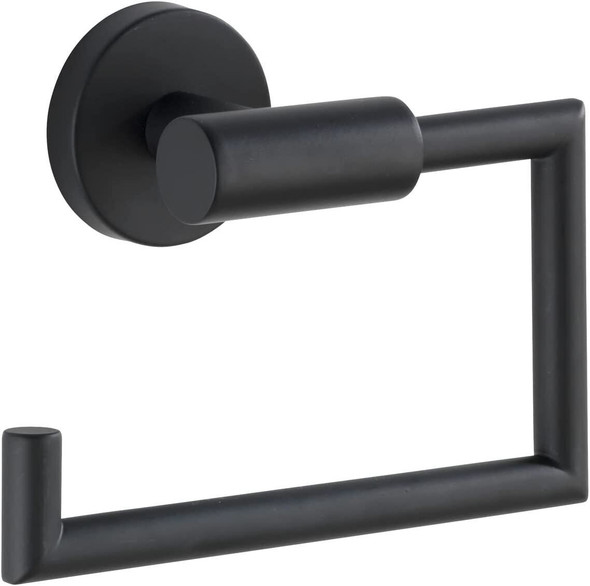 Wenko Bosio Toilet Roll Holder Stainless Steel Black Matt without Lid, 15 x 10.5 cm