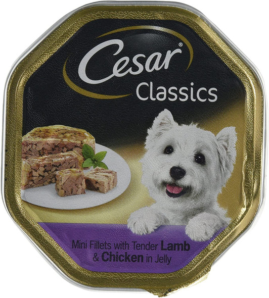 Cesar Classics Dog Tray Mini Fillets With Tender Lamb & Chicken In Jelly, 150g