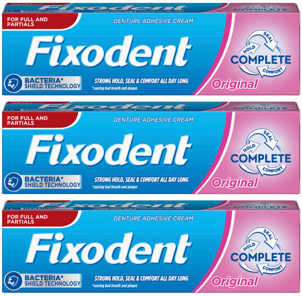 Fixodent Original Denture Adhesive Cream 40g - Pack of 3