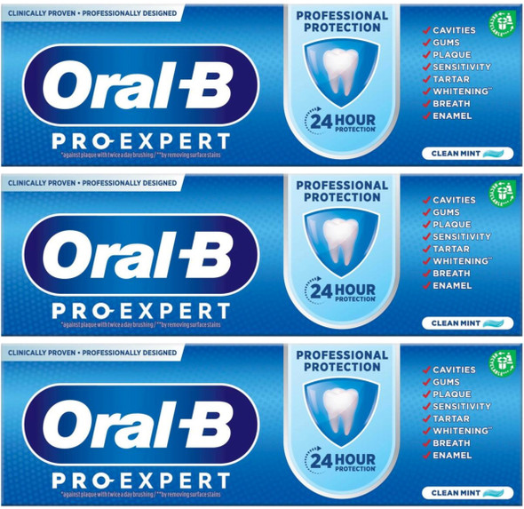 3 x Oral-B Pro Professional Protection Toothpaste Extra Fresh Mint 75 ml