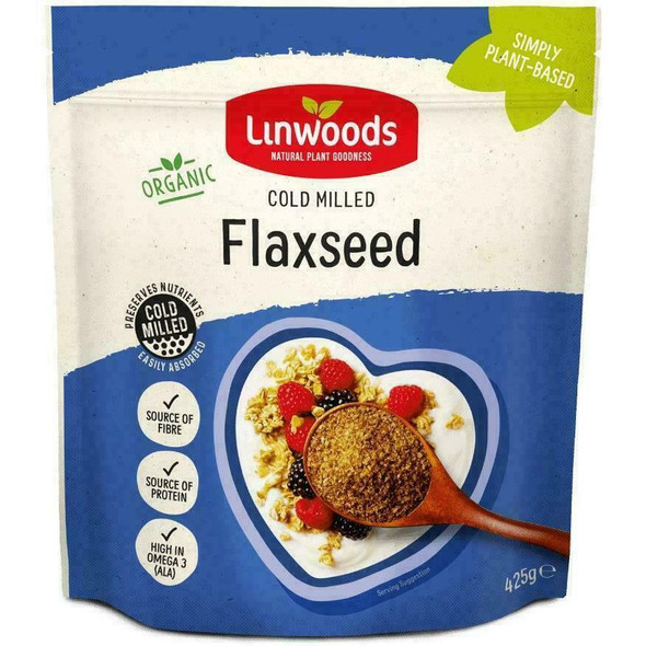 LINWOODS Organic Milled Flaxseed 425g (Pack of 6)