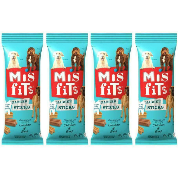 MISFITS Nasher Sticks Large Dog Treat Meat 270g (PACK OF 4)