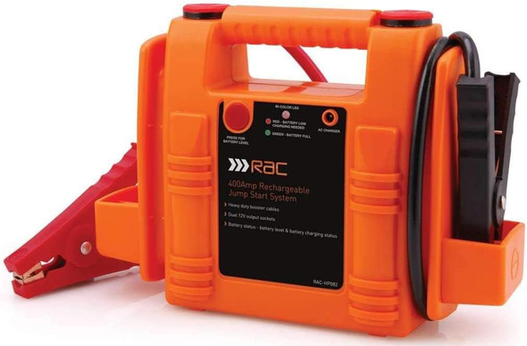 RAC 400 Amp Rechargeable Jump Start System HP082 For Car Batteries up to 1500cc