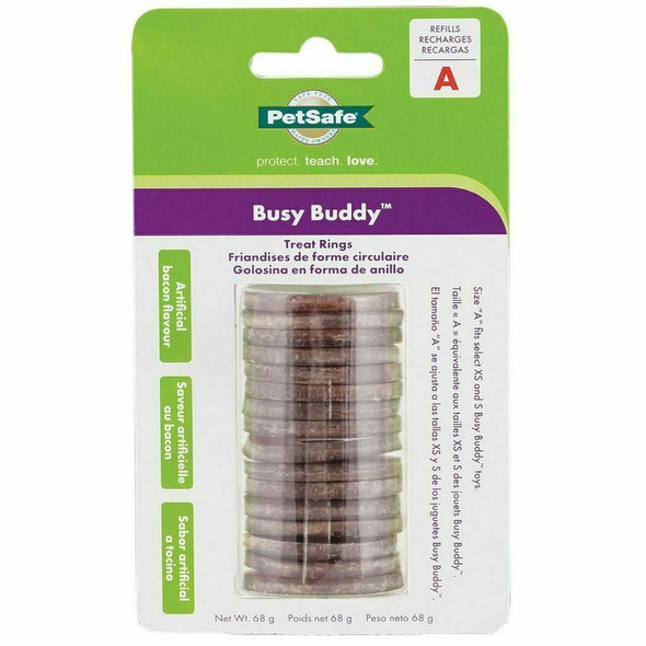 PetSafe Busy Buddy Gnawhide Rings - Natural Rawhide Refills - Size A