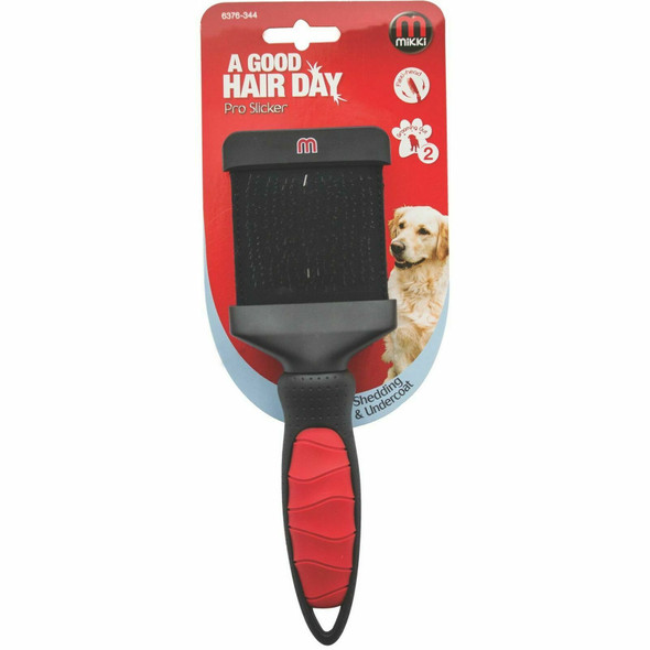 Mikki Pro Slicker For Dogs Removes Moulted Hair, Knots & Tangles, Pets, Grooming