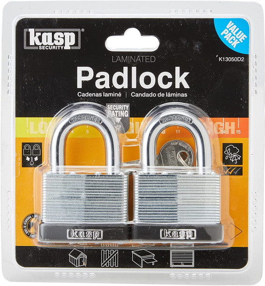 Kasp 130 Laminated Steel Padlock - 50 Millimeters - Twin