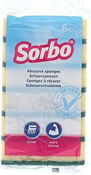 Sorbo Pack of 6 Heavy Quality Scouring Sponges