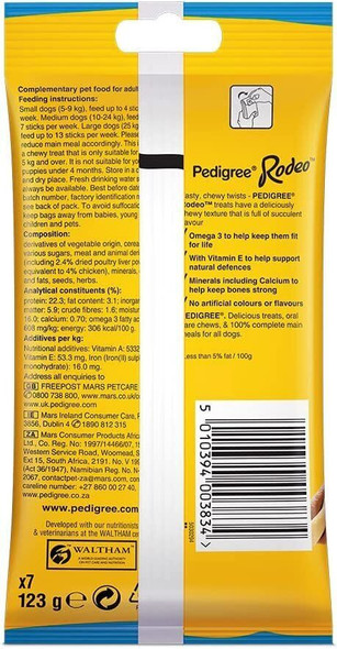 Pedigree Rodeo Dog Treats With Chicken, 7 Sticks, 123g