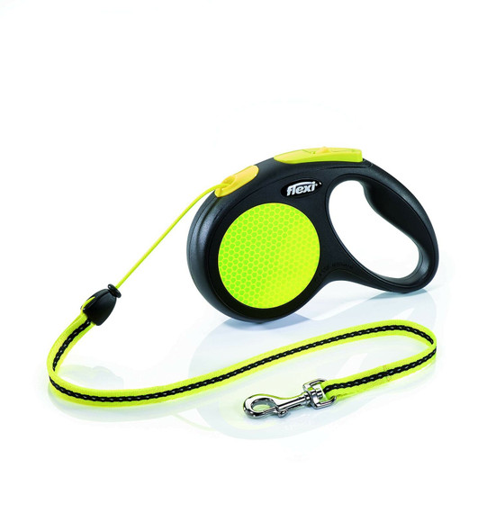 Flexi New Neon Cord Yellow Medium 5m Retractable Dog Leash/Lead for dogs up to 20kgs/44lbs