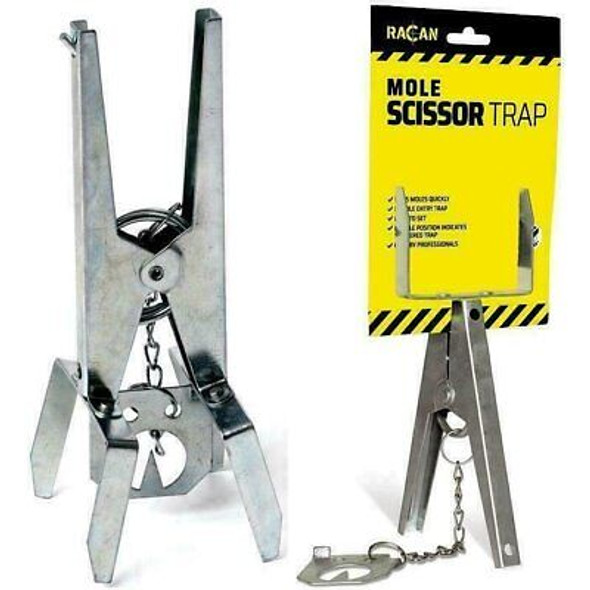 Racan Mole Scissor Trap, Double Entry Pressure Triggered Strong Durable Easy Set