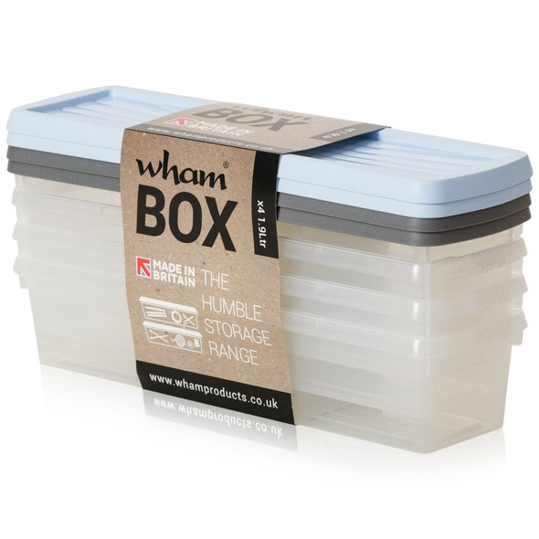 Whambox Storage Boxes, Multicolour, 1.9ltr