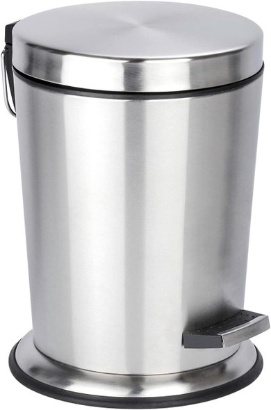 Wenko Pedal bin Studio-Easy Close 5l in silver, Stainless-Steel, 26.5 x 20 x 29.5 cm