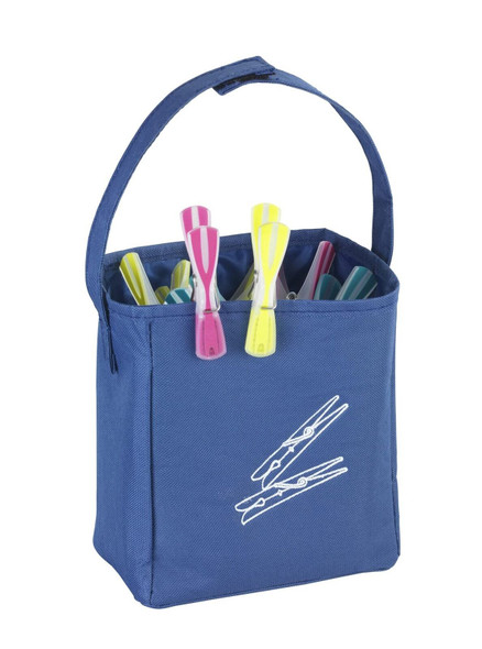 WENKO Clothes peg Bag, Polyester, Blue, 10 x 17 x 19 cm