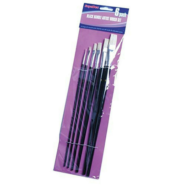 6 X Artist Paint Brushes Brush Set Kit Fast Postage