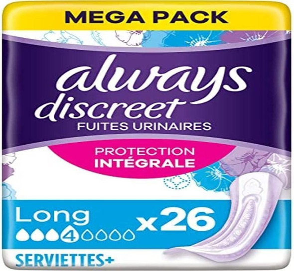 Always Discreet Incontinence Liners Women, 80 High Absorbency Liners (20 x 4 Packs), Thin and Flexible, Long Liners for Sensitive Bladder