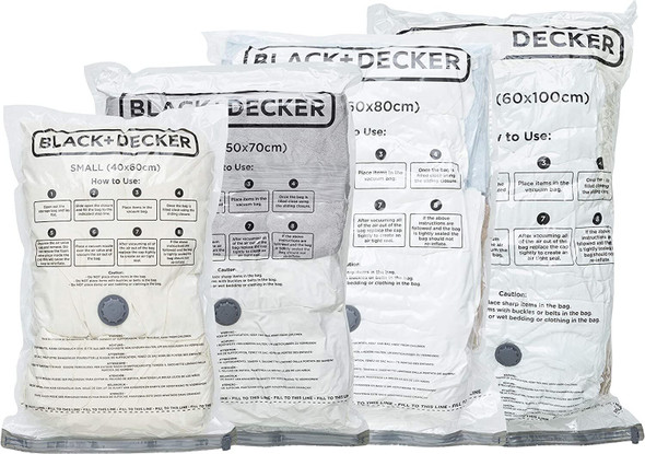 BLACK+DECKER Vacuum Storage Bags, White, Mixed