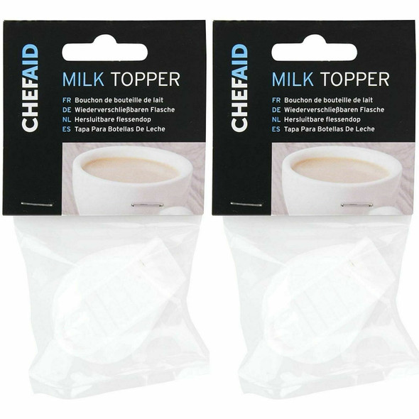 2 x Chef Aid Plastic Milk Mate Bottle Caps Easy Pour For Glass Milk Bottle Tops