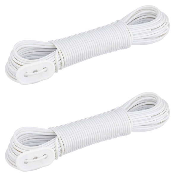 Elliott Strong Steel Core Clothes Line Plastic Coated Rope 20cm White (Pack of 2)