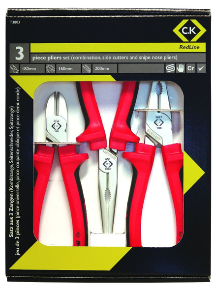 C.K 3803 Redline 3 Piece Pliers Set