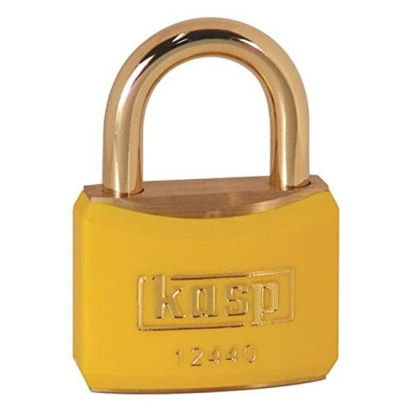 Kasp 124 Brass Padlock - 40 Millimeters - Brass Shackle - Yellow