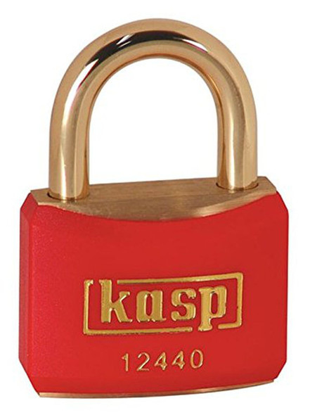 Kasp 124 Brass Padlock - 40 Millimeters - Brass Shackle - Red