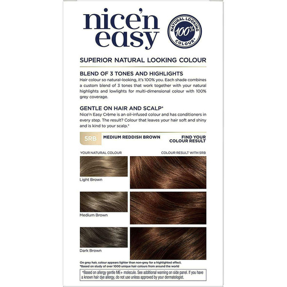 Nice 'n Easy Natural Medium Reddish Brown Permanent Hair Dye 118C/5RB
