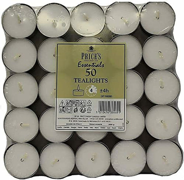 Price's Candles White 50 Tea Lights